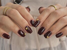 つぶつぶシンプル秋色ネイル