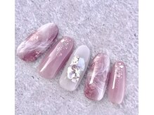 フラワーネイル 小山店(Fleur nail)/ピンク大理石ネイル