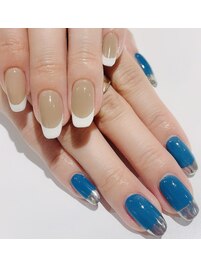 アシンメトリーフレンチネイル