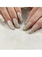 ノエム ネイルサロン(NOEM)/マグネット×ミラーフレンチ