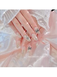 ワンホンネイル■リボンネイル