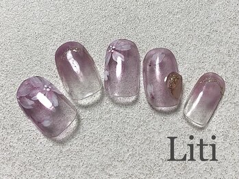 No.87 Art(B) 桜ネイル