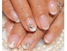 《爪周りケア付》フレンチネイル＋ラメラインｏｒストーン　8140円