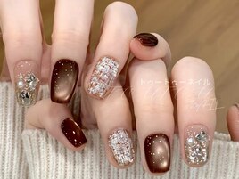 ツイードxボルドーx埋め尽くし