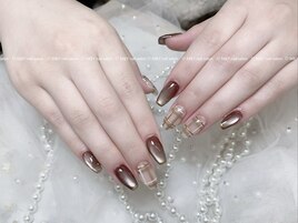 秋大人気チェックネイル