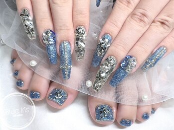 Nail salon Blue iris【ブルーアイリス】長さだし/持ち込み/フィルイン/ワンホンの写真/【足元まで最強に可愛く】ハンドとお揃いや持ち込みも◎イベントや夏の季節に映え♪アート10本が大人気★