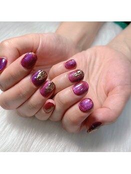 バブラブ/マグネット×ミラーネイル