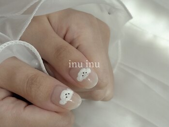 シンプルわんこネイル