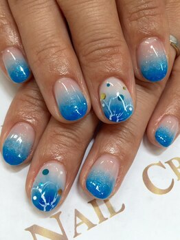 クリスタルネイル ゆめタウン博多店(CRYSTAL NAIL)/ブルーグラデーションネイル