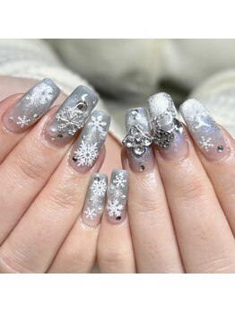 ソラール(SOLAR)/ブルー☆クリスマスネイル