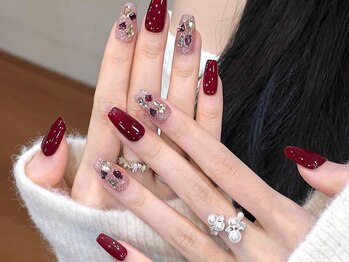 ナユキネイル 渋谷店(NA.YUKI NAIL)/クリスマス/冬ネイル/ボルドー