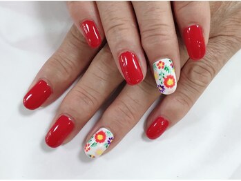 ネイルサロン ビューティーマジック 川口店/刺繍風フラワーネイル