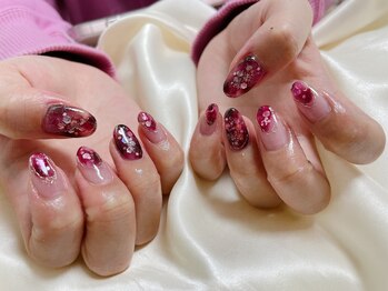 キキネイル たまプラーザ店(kikinail)/ホログラムボルドーネイル