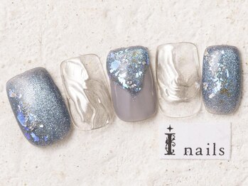 アイネイルズ 新宿店(I nails)/ネイビーミラーニュアンス8000円