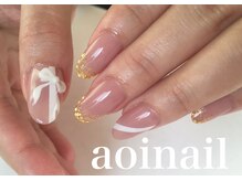 アオイネイル(aoinail)/一番人気デザイン☆リボンネイル