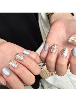 アース 豊橋店(HAIR & MAKE EARTH)/ニュアンスグレーネイル　5980円