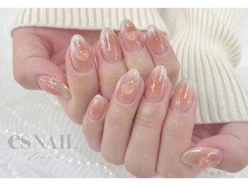 エスネイル 新宿西口店(es NAIL)/オレンジチークネイル