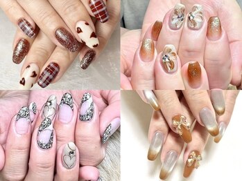 ヘアーアンドネイル ルシア(Hair&Nail Lucia)の写真/【持ち込みデザインもOK】人気のワンホン系やニュアンスアートも対応♪イベントや季節のデザインにも注目!