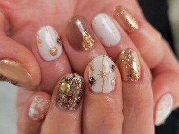 ホリデー手描きネイル11980円