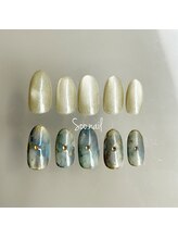 ソーネイル(Soo.nail)/7月定額ネイルアシメデザインA