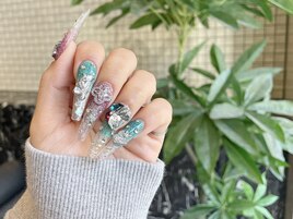 ★グリーンロングネイル★