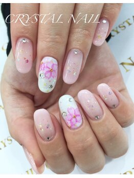 クリスタルネイル ボンベルタ橘店(CRYSTAL NAIL)/フラワーネイル
