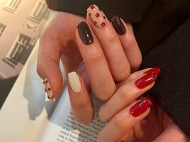 バレンタインネイル