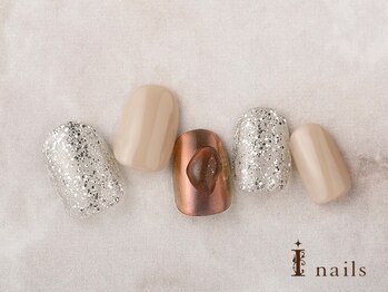 アイネイルズ 横浜EAST店(I-nails)/水滴クリアミラーメタリック