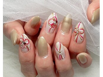 ジェー エス シー ネイル(J.S.C.nail)/水引きネイル/正月ネイル