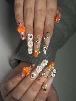エクアネイルズ(Akuwa nails)の写真/シンプル～ゴージャスまで◎個性的なスカルプ・長さだしが得意【スカルプ150分やり放題¥15000～】新宿駅2分