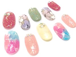 ワンカラー＋お花