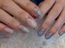 アイネイルズ 吉祥寺店(I nails)/水色ちぐはぐチェック