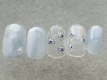 ネイルメゾン 天神店(NAIL MAISON)/ブルーもやもやお花￥6000