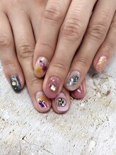 ネイルズ スペース グリッター(NAIL'S SPACE glitter)/短い爪のアートネイル
