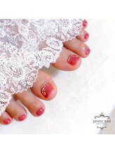 ピオニーネイル(peony nail)/夏フット　貝殻ビジュー