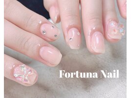 リボン　シンプルネイル