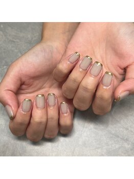 ロエネイル(loe nail)/ミラーフレンチネイル