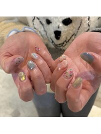 手描きアート　ドット　韓国風