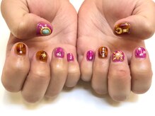 ネイルサロン ジュネイル(NAIL SALON JUNAIL)/べっ甲×クリアパープル 盛り