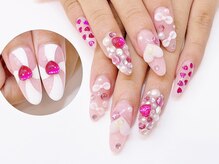 ネイルコレクション ピンク(Nail Collection Pink)/長さ出しジェル放題★ハート３Ｄ