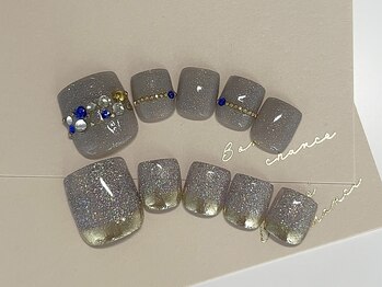 ココネイル(CoCo Nail)/ミラーFOOT×ビジュー