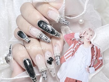 リンドネイル バイ モカ アンド ララ(Lind nail by moca and LaLa)/【mizuki】ツイードネイル