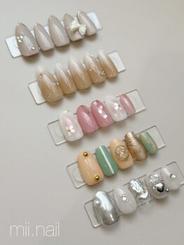 ミイネイル(mii.nail)の写真/ネイルが初めての方も分りやすい定額メニューもアリ!トレンドを抑えたオシャレなデザインで魅せる指先に♪