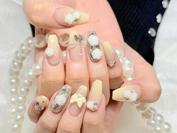 グラデーション、春ネイル