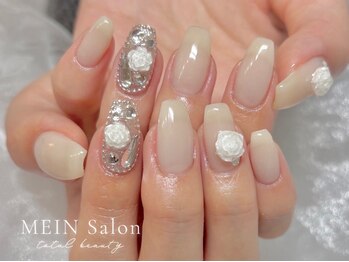 マインサロン(MEIN Salon)の写真/《持ち込みデザインの組合せもOK》豊富なカラーとパーツで再現度◎ロングネイルやブライダルネイルも♪