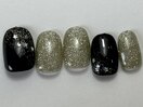 フラッシュ星ラメ黒夏¥6000