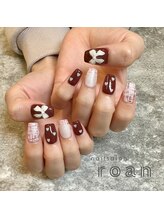 ロアンネイル(roan nail)/ツイード×リボン