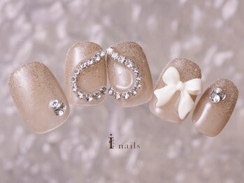 ハート×リボンネイル11500円