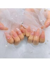 アンダーバーホワイトプラス 南海難波店(_WHITE+)/リボンネイル