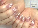 大人気ピンクマグネットネイル